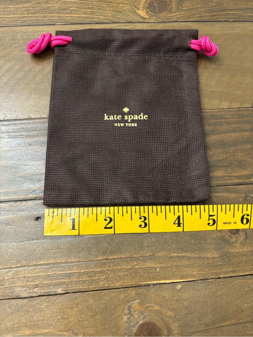 Kate Spade Brown Jewelry Dust Bag with Pick Draw Strings